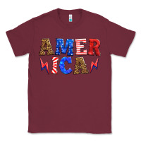 Burgundy america thunderbolt Classic Tee - HRA Design Shop