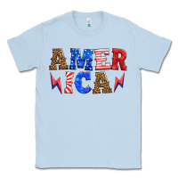 Dusty Blue america thunderbolt Classic Tee - HRA Design Shop