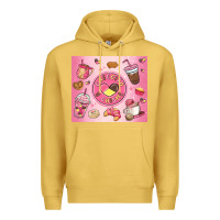 Antique Gold cafecito y chisme Premium Hoodie - MaliasSmallBusiness