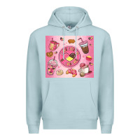 Blue Mist cafecito y chisme Premium Hoodie - MaliasSmallBusiness
