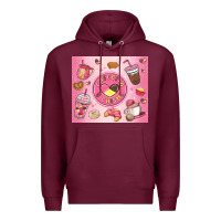 Burgundy cafecito y chisme Premium Hoodie - MaliasSmallBusiness