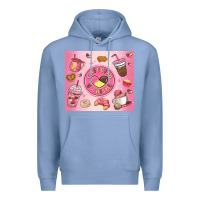 Colony Blue cafecito y chisme Premium Hoodie - MaliasSmallBusiness