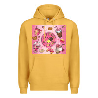 Mustard cafecito y chisme Premium Hoodie - MaliasSmallBusiness