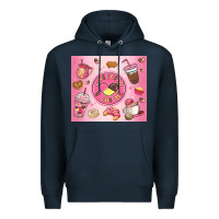 Navy cafecito y chisme Premium Hoodie - MaliasSmallBusiness