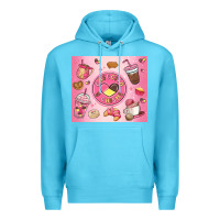 Ocean Blue cafecito y chisme Premium Hoodie - MaliasSmallBusiness