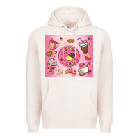 Pale Pink cafecito y chisme Premium Hoodie - MaliasSmallBusiness