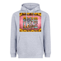 Heather Grey mama llama sunflowers Heavyweight Hoodie - LillyAllenDesigns