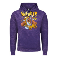 Cloud Purple yellow sneaker girl afro woman Vintage Hoodie - RanaPortraitStore