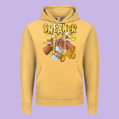 Vintage Hoodie yellow sneaker girl afro woman