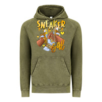 Vintage Olive yellow sneaker girl afro woman Vintage Hoodie - RanaPortraitStore