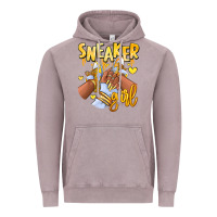 Vintage Zinc yellow sneaker girl afro woman Vintage Hoodie - RanaPortraitStore
