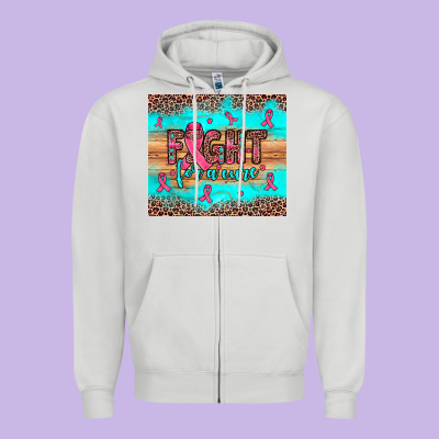 Fight For A Cure Zipper Hoodie Designed By Jahusdesignshop