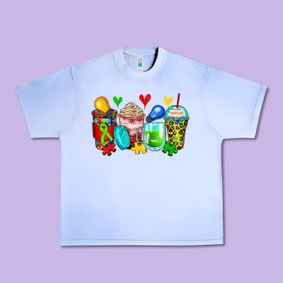 Autism Coffee Cups Urban Heavy Tee Designed By Zillion Design Studio