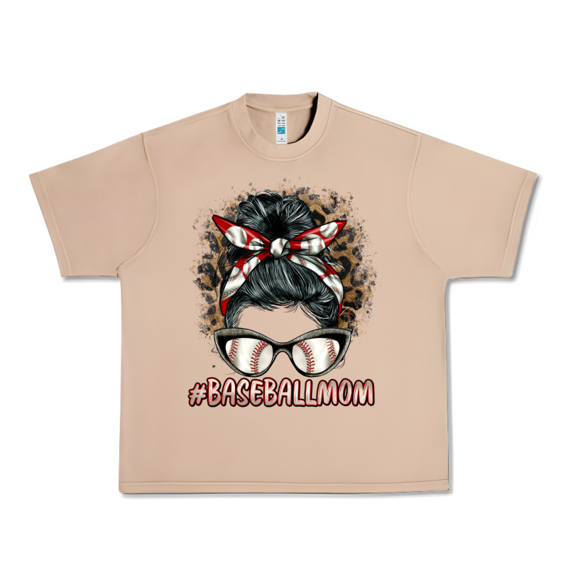 Baseballmom Messy Bun Urban Heavy Tee by BarkalooDesign | Teevron