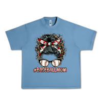 Pebble Blue baseballmom messy bun Urban Heavy Tee - BarkalooDesign