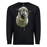 Black hampshire sheep head Premium Sweatshirt - LillyAllenDesigns