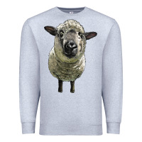 Heather Grey hampshire sheep head Premium Sweatshirt - LillyAllenDesigns