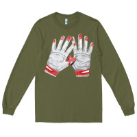 Army Green batting gloves Long Sleeve Tee - FaDigitalArtStudio
