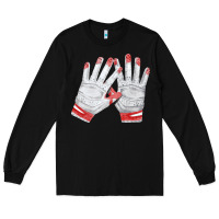Black batting gloves Long Sleeve Tee - FaDigitalArtStudio