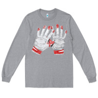 Heather Grey batting gloves Long Sleeve Tee - FaDigitalArtStudio