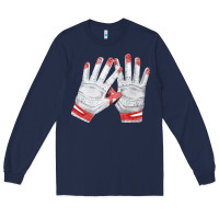 Navy batting gloves Long Sleeve Tee - FaDigitalArtStudio