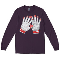 Plum batting gloves Long Sleeve Tee - FaDigitalArtStudio