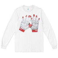 White batting gloves Long Sleeve Tee - FaDigitalArtStudio