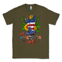 Army Green all american girl cowboy boot with sunflower Classic Tee - HRA Design Shop