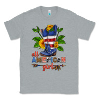 Heather Grey all american girl cowboy boot with sunflower Classic Tee - HRA Design Shop
