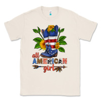 Natural all american girl cowboy boot with sunflower Classic Tee - HRA Design Shop