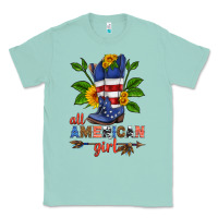 Seafoam all american girl cowboy boot with sunflower Classic Tee - HRA Design Shop