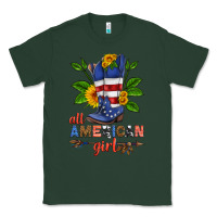 Sports Green all american girl cowboy boot with sunflower Classic Tee - HRA Design Shop