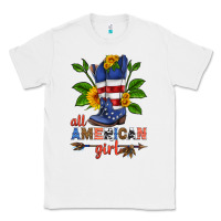 White all american girl cowboy boot with sunflower Classic Tee - HRA Design Shop