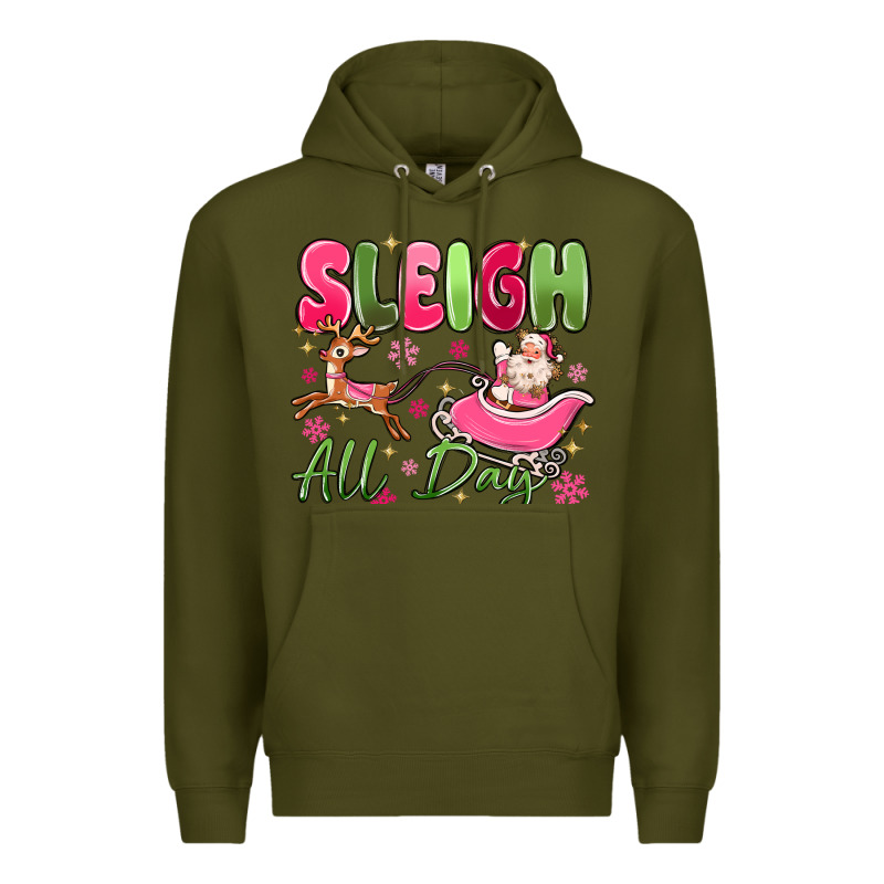 Sleigh All Day Premium Hoodie by MaliasSmallBusiness | Teevron