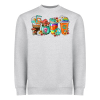 Heather Grey hippie coffee cups Heavyweight Sweatshirt - texasbilliewilder