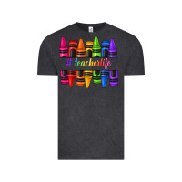 Vintage Black teacher life crayons Vintage Tee - texasbilliewilder