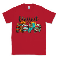 Red Blessed Mama Classic Tee - FaDigitalArtStudio