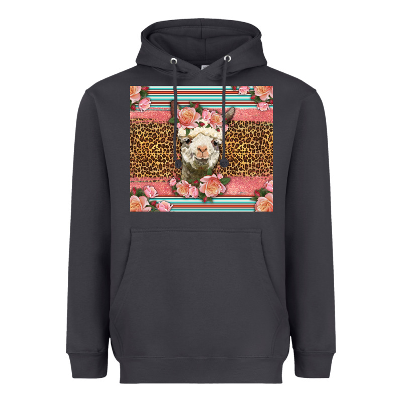 Llama And Roses Glitter Heavyweight Hoodie by LillyAllenDesigns | Teevron