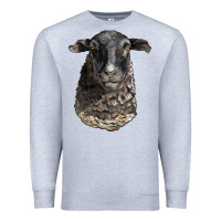 Heather Grey dorper sheep head Premium Sweatshirt - LillyAllenDesigns