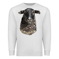 Oatmeal Heather dorper sheep head Premium Sweatshirt - LillyAllenDesigns