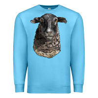 Ocean Blue dorper sheep head Premium Sweatshirt - LillyAllenDesigns