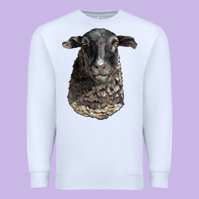 Dorper Sheep Head Premium Sweatshirt Designed By Lillyallendesigns