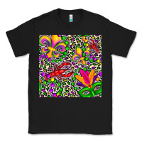 Black mardi gras crawfish leopard  seamless pattern Classic Tee - FaDigitalArtStudio