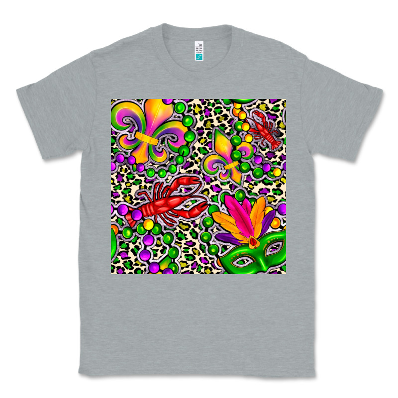Mardi Gras Crawfish Leopard  Seamless Pattern Classic Tee by FaDigitalArtStudio | Teevron