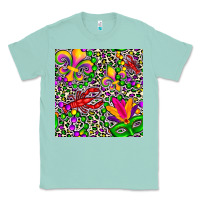 Seafoam mardi gras crawfish leopard  seamless pattern Classic Tee - FaDigitalArtStudio