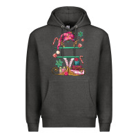 Charcoal Heather pink elf costom name and preview Premium Hoodie - MaliasSmallBusiness