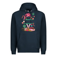 Navy pink elf costom name and preview Premium Hoodie - MaliasSmallBusiness