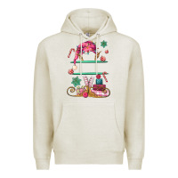 Oatmeal Heather pink elf costom name and preview Premium Hoodie - MaliasSmallBusiness