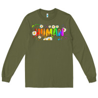 Army Green lgbtq human  libbey glass Long Sleeve Tee - HRA Design Shop