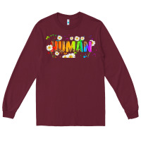 Burgundy lgbtq human  libbey glass Long Sleeve Tee - HRA Design Shop